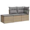 vidaXL Salon de jardin avec coussins 3 pcs beige r&eacute;sine tress&eacute;e
