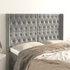 vidaXL T&ecirc;te de lit avec oreilles Gris clair 163x16x118/128 cm Velours
