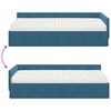 vidaXL Cadre de lit d'angle avec matelas Autre 2 pcs Bleu Velours