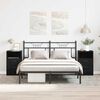 vidaXL Cabinet de chevet avec tiroir 2 pcs Ch&ecirc;ne noir 40 x 35 x 65 cm
