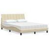 vidaXL Lit avec matelas Hanko cr&egrave;me 140x200 cm tissu