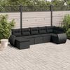 vidaXL Salon de jardin 7 pcs avec coussins noir r&eacute;sine tress&eacute;e