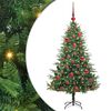vidaXL Arbre de No&euml;l artificiel pr&eacute;-&eacute;clair&eacute; avec ensemble de boules
