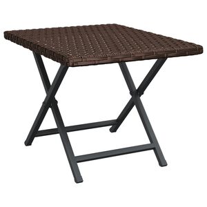 vidaXL Table pliable marron 45x35x32 cm r&eacute;sine tress&eacute;e