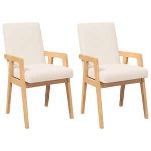 vidaXL Chaises de salle &agrave; manger avec coussins 2 pcs marron
