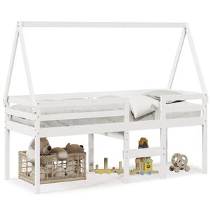 vidaXL Lit haut sans matelas blanc 90x200 cm bois de pin massif
