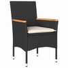 vidaXL Ensemble de salle &agrave; manger pour jardin 5 pcs Noir polyrotin