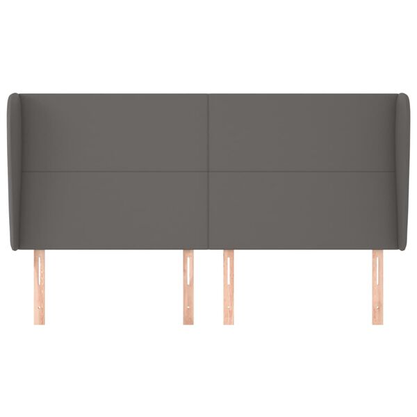 vidaXL T&ecirc;te de lit avec oreilles Gris 183x23x118/128 cm Similicuir