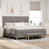 vidaXL Lit &agrave; ressorts avec matelas Taupe 200 x 200 cm tissu