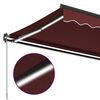 vidaXL Auvent manuel r&eacute;tractable avec LED bordeaux 300x250 cm