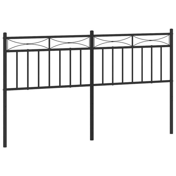 vidaXL T&ecirc;te de lit de remplacement m&eacute;tal noir 150 cm