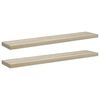 vidaXL &Eacute;tag&egrave;res murales flottantes 2 pcs Ch&ecirc;ne 120x23,5x3,8 cm MDF