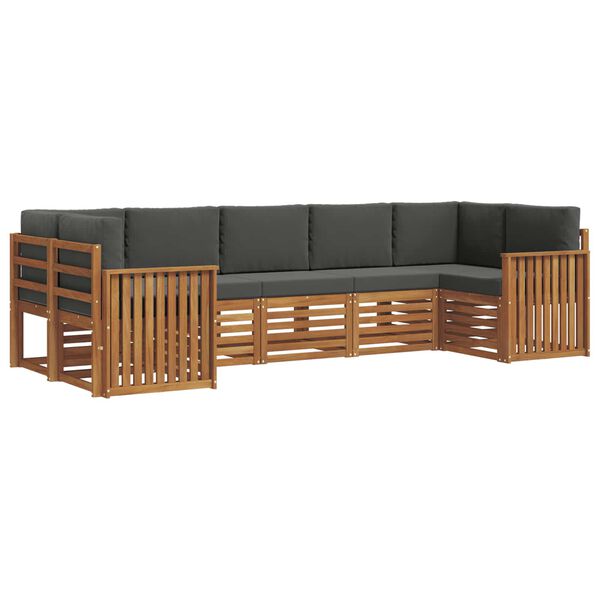 vidaXL Ensemble de canap&eacute; d'angle 7 pcs Naturel et Anthracite