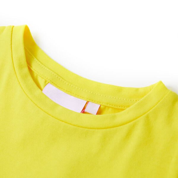 T-shirt enfant &agrave; manches courtes jaune vif 128