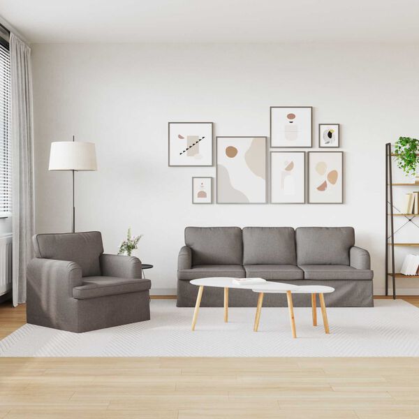 vidaXL Canap&eacute; 2 pcs Taupe