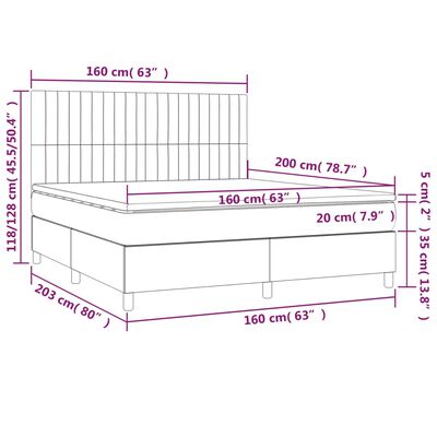 vidaXL Sommier à lattes de lit avec matelas Crème 160x200 cm Tissu