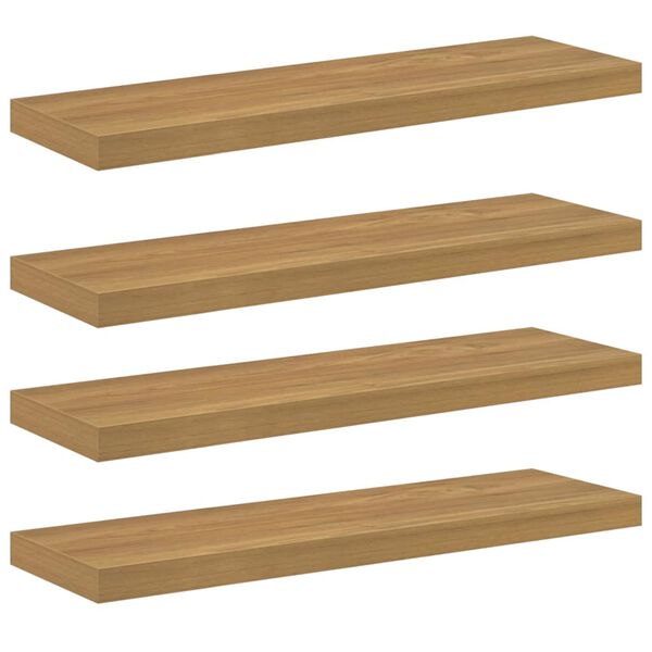 vidaXL &Eacute;tag&egrave;re Murale 4 pcs Marron 80 x 23,5 x 4 cm Bois d'ing&eacute;nierie
