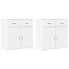 vidaXL Buffets 2 pcs blanc 79x38x80 cm bois d&rsquo;ing&eacute;nierie