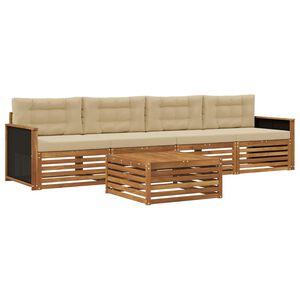 vidaXL Ensemble de canap&eacute;s d'ext&eacute;rieur 5 pc Naturel et Beige