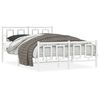 vidaXL Cadre de lit m&eacute;tal sans matelas et pied de lit blanc 140x190 cm