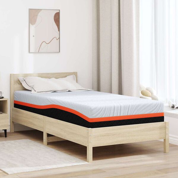 vidaXL Matelas Blanc et Gris 90 x 190 cm Tissu jacquard