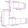 vidaXL Unit&eacute;s murales TV 5 pcs blanc bois d'ing&eacute;nierie