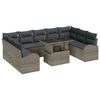 vidaXL Ensemble de canap&eacute; de jardin 10 pc Gris polyrotin