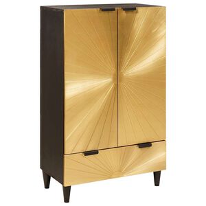 vidaXL Meuble d'appoint Noir et Or 60 x 33,5 x 100 cm