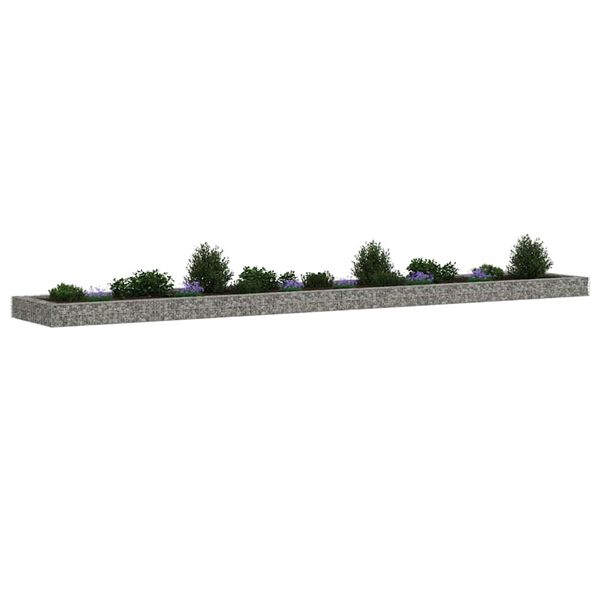 vidaXL Lit sur&eacute;lev&eacute; &agrave; gabion Acier galvanis&eacute; 600x100x20 cm