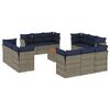 vidaXL Salon de jardin avec coussins 13 pcs gris r&eacute;sine tress&eacute;e