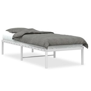 vidaXL Cadre de lit m&eacute;tal sans matelas blanc 75x190 cm