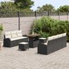 vidaXL Ensemble de canap&eacute; de jardin avec coussin 10 pcs Noir polyrotin