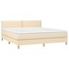 vidaXL Sommier &agrave; lattes de lit avec matelas Cr&egrave;me 180x200 cm Tissu