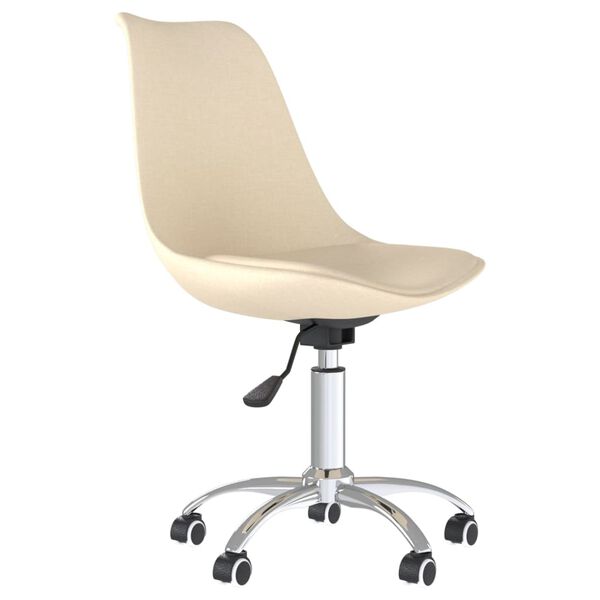 vidaXL Chaises pivotantes &agrave; manger lot de 4 Cr&egrave;me Tissu