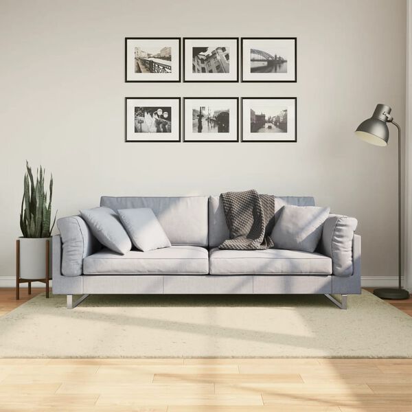 vidaXL Tapis HUARTE &agrave; poils courts doux et lavable cr&egrave;me 140x200 cm