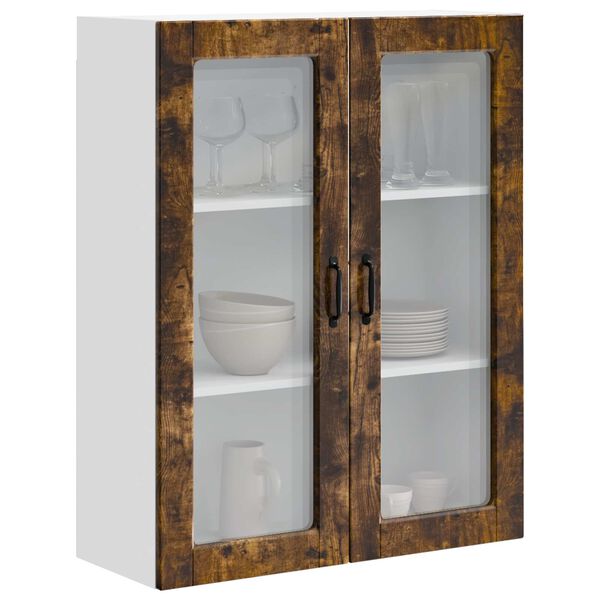 vidaXL Armoire de cuisine avec &eacute;tag&egrave;re Ch&ecirc;ne fum&eacute; 80 x 31 x 100 cm