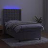 vidaXL Sommier &agrave; lattes de lit matelas LED Gris clair 90x200cm Velours