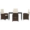 vidaXL Ensemble de salle &agrave; manger pour jardin 5 pcs Marron polyrotin