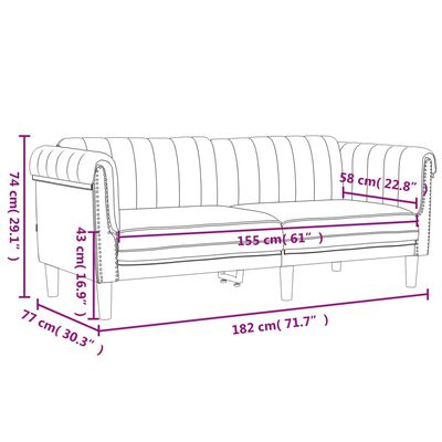 vidaXL Ensemble de canapés 2 pcs crème velours