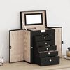 VidaXL Bo&icirc;te &agrave; bijoux 6 niveaux avec miroir verrouillable noir