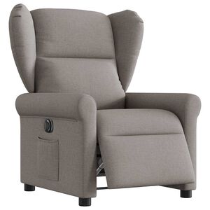 vidaXL Fauteuil inclinable &eacute;lectrique Taupe Tissu