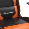 vidaXL Chaise de jeu avec repose-pied Noir et orange Similicuir