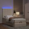 vidaXL Cadre de lit ottoman avec matelas cr&egrave;me 90x190 cm tissu