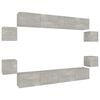 vidaXL Ensemble de meubles TV 8 pcs Gris b&eacute;ton Bois d'ing&eacute;nierie