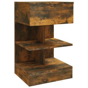 vidaXL Table de chevet Ch&ecirc;ne fum&eacute; 40x35x65 cm Bois d'ing&eacute;nierie