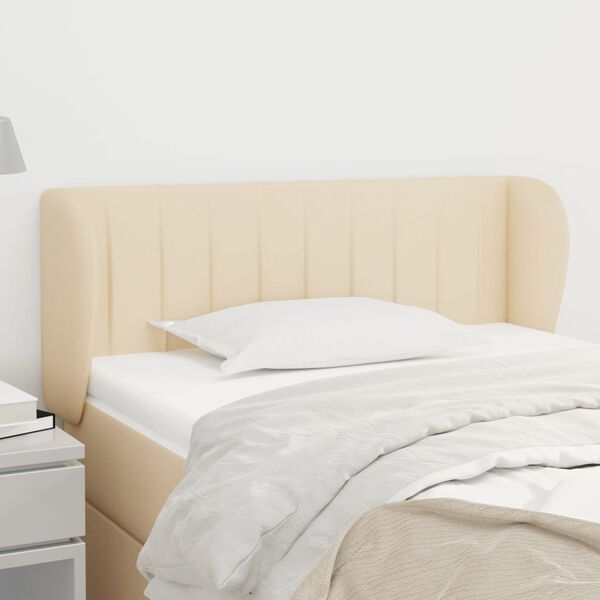 vidaXL T&ecirc;te de lit avec oreilles Cr&egrave;me 93x23x78/88 cm Tissu