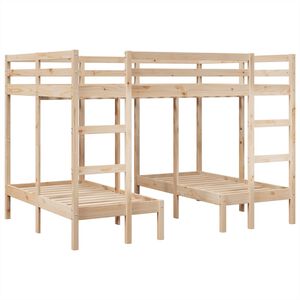 vidaXL Lit superpos&eacute; triple 140x200/70x140 cm bois de pin massif