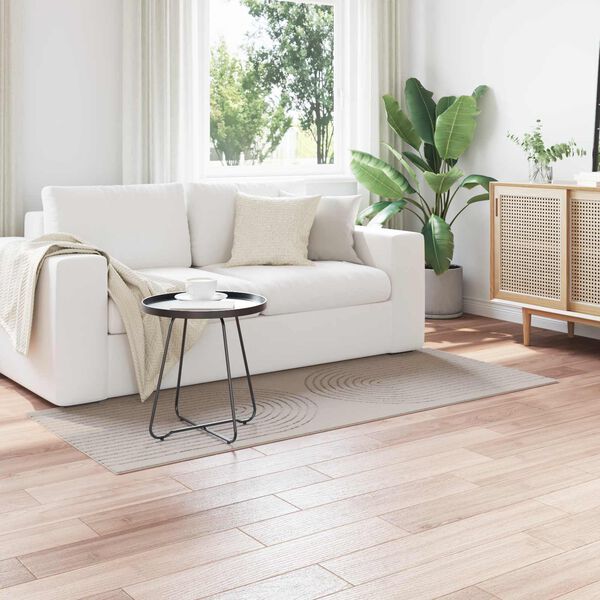 vidaXL Tapis de surface HUARTE Cr&egrave;me 150 x 80 cm Polyester