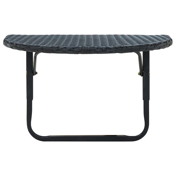 vidaXL Table de balcon 60x60x32 cm Noir R&eacute;sine tress&eacute;e