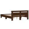 vidaXL Cadre de lit avec LED sans matelas ch&ecirc;ne marron 150x200 cm